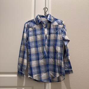 Roper Blue Plaid Pearl Snap Western Flannel Shirt